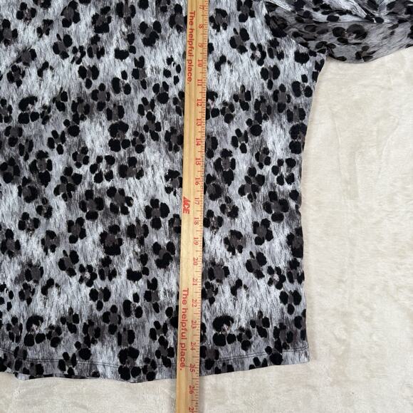 IBKUL Icefil COOL Le Leopard Animal Print Mock Neck Long Sleeve Top Size XXL 2X - Picture 8 of 8